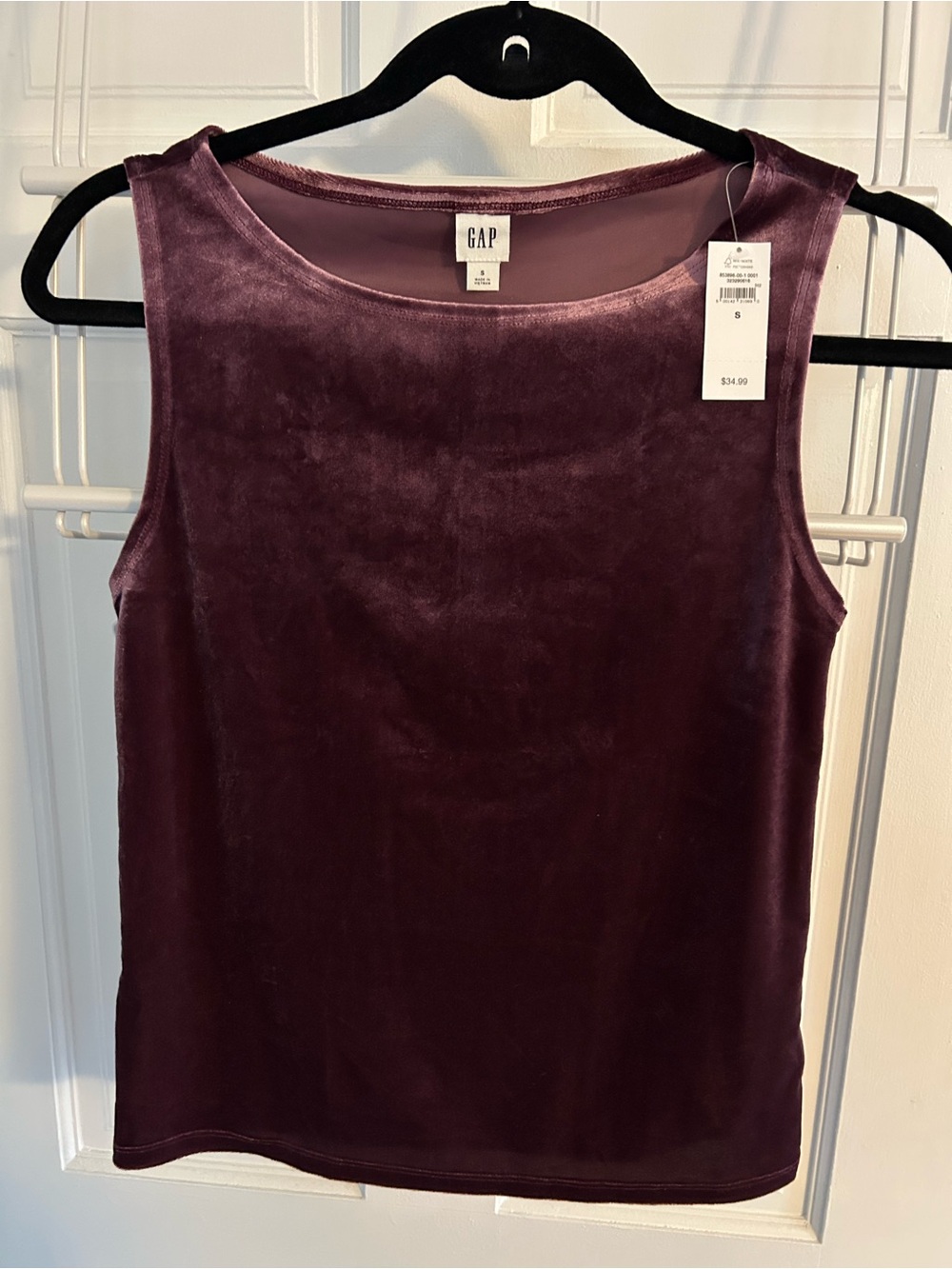 GAP Velvet Sleeveless Tank Top - Plum